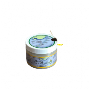 Pineapple salt scrub in cylindrical tub