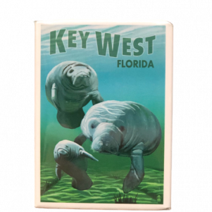 The manatees with the words Key West Florida above them