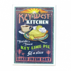 Key West kitchen with key lime pie and a sunset