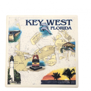 Map of Key West with famous sights such as southernmost point, the lighthouse etc