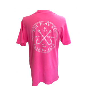 Hot pink back of Big Pine Key T shirt