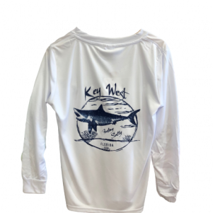 key west shark kids dry fit white