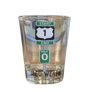 mile zero sign shot glass sign
